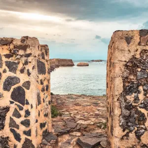 Historical old fort wall of Galle Fort located in Sri Lanka
