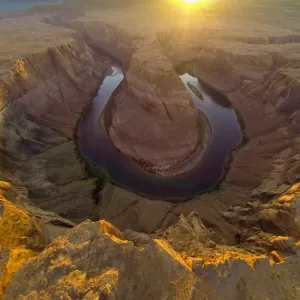 Horseshoe Bend, Colorado River aerial