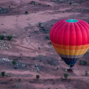 Hot air ballooning over the desert Hot air ballooning over the desert