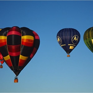 Hot air Balloons over the rural farmland of Mansfield, Central Victoria