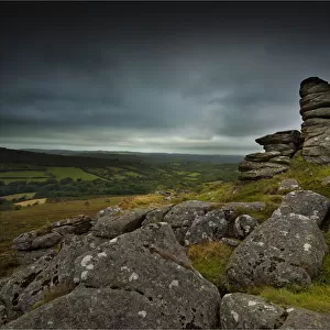 Hound tor, up in the hills of Dartmoor, Devon, England