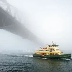 Sydney Harbour Print - Misty Day Ferry Crossing