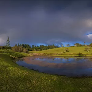 The idyllic countryside near Saint Barnabas chapel, Norfolk Island