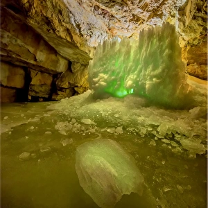Inside the crystal ice cave near Hallstatt, Austria