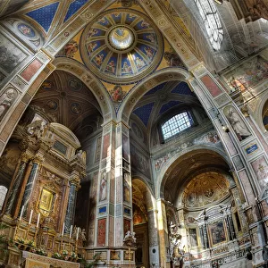 The Interior of Basilica Of Santa Agostino, Rome, Lazio, Italy