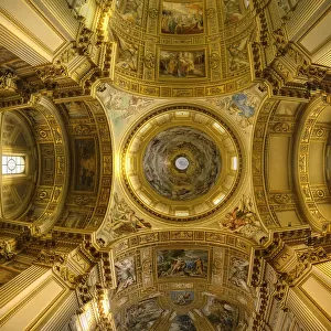 The Interior Ceiling and Dome of Sant Andrea della Valle in the Rione of Sant Eustachio, Rome, Lazio, Italy
