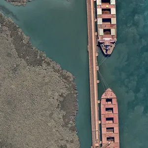 Iron ore facility with ships
