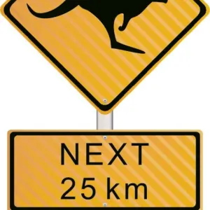 Kangaroo Crossing Sign