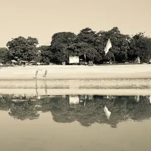 Kuta Beach Reflection Black & White Kuta Beach Reflection Black & White