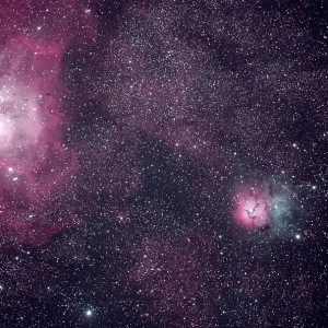The Lagoon and Trifid Nebula