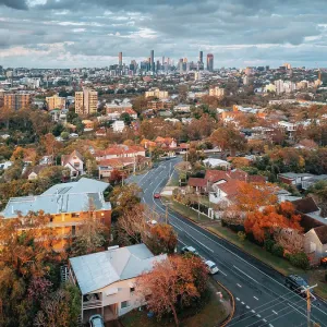 Late Afternoon View of Brisbane CBD From West Suburb Late Afternoon View of Brisbane CBD From West Suburb
