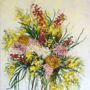 Still Life Australian Native Flowers Oil Painting