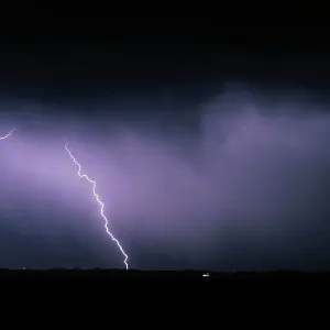Lightning over the ocean