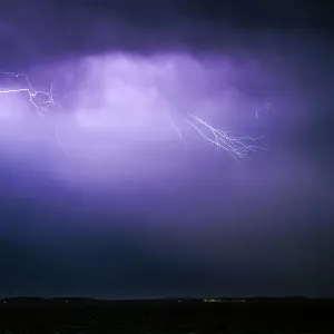 Lightning over the ocean