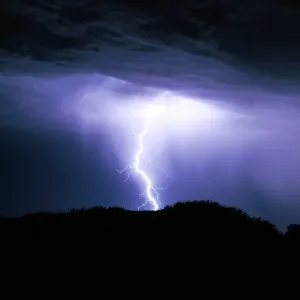 Lightning over the ocean