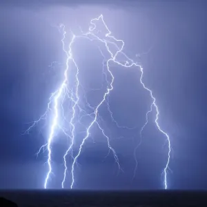 Lightning over southern ocean