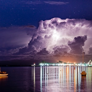 Lightning storm over Boston Bay. South Australia