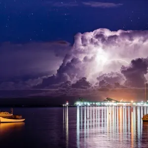 Lightning Storm Print over Boston Bay, South Australia Lightning Storm Print over Boston Bay, South Australia