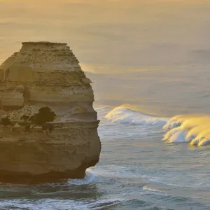 Limestone Stack and Wave Print, Princetown, Great Ocean Road