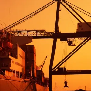 Loading Docks at Sunset Print