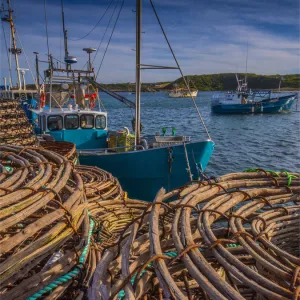 Lobster (Crayfish) trawlers in the Currie Harbour, King Island, Tasmania