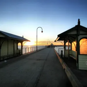 A Long Pier at Sunset
