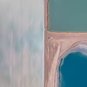 Looking down on salt storage ponds, Western Australia