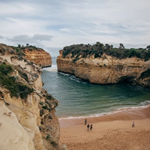 Looking down into small beach at Loch Ard Gorge
