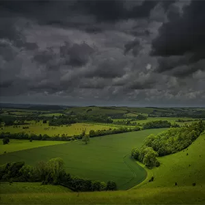 The lovely rolling hills and magnificent countryside of the Cranborne Chase, Dorset, England, United Kingdom