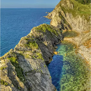 Lulworth cove, on the Jurassic coastline of Dorset, England, United Kingdom