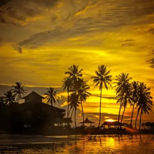 Macaronis Resort Sunset Print