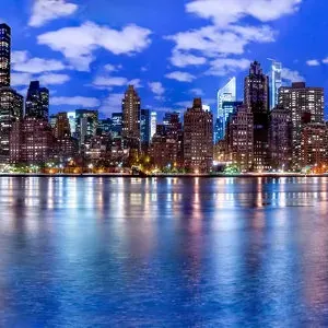 Manhattan skyline at dusk Manhattan skyline at dusk