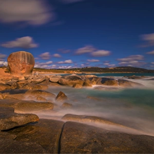 Marshall bay and Castle rock view, Flinders Island, Bass Strait, Tasmania, Australia