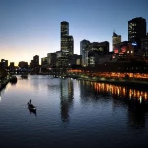 Melbourne city at sunset Melbourne city at sunset