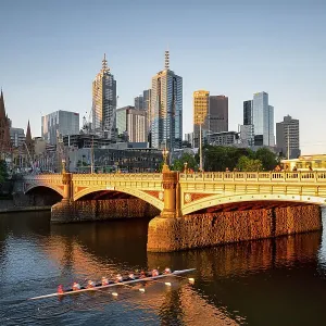 Melbourne Cityscape Print at Sunset over Yarra River