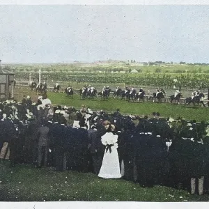 Melbourne Cup, Thoroughbred horse race, Victorian, 1890s, Vintage photograph, 19th Century Melbourne Cup, Thoroughbred horse race, Victorian, 1890s, Vintage photograph, 19th Century