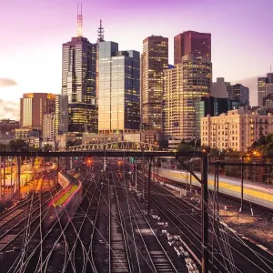 Print of Melbourne Railways at Flinders Street Station