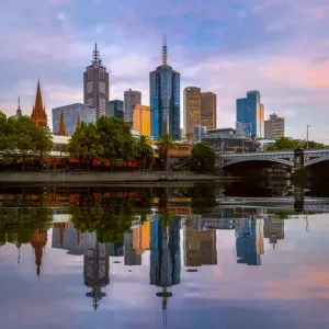 Melbourne skyline at sunset Melbourne skyline at sunset