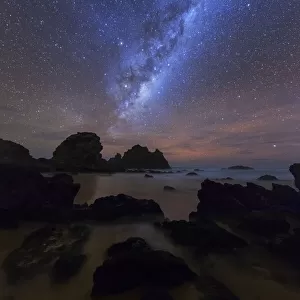 Milky way at Camel Rock beach, South coast of Australia