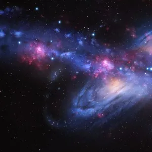 Milky Way Colliding with Andromeda