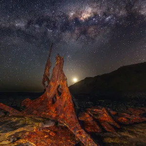 Milky Way Over old Ship Wreck