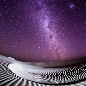 Milky Way over sand dunes at Sleaford Bay. Eyre Peninsula. South Australia