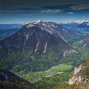 Mountain view near Lake Hallstatt, in the mountainous region of Salzkammergut, Austria