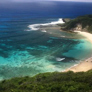 La plage Neds vue du haut, l'île Lord Howe. La plage Neds vue du haut, l'île Lord Howe.