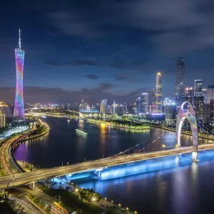 Night View Print of Guangzhou City