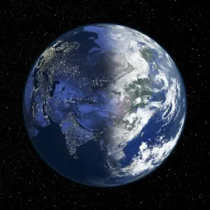 North America Satellite Print, Day and Night Earth View North America Satellite Print, Day and Night Earth View