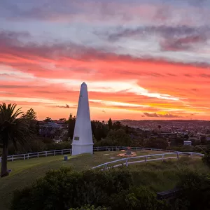 Obelisk in Newcastle, NSW at sunset