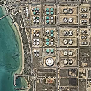 Oil reservoirs at industrial refinery
