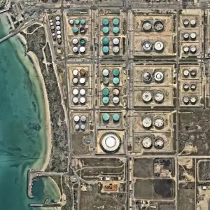 Oil reservoirs at industrial refinery Oil reservoirs at industrial refinery