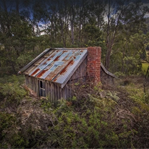 An old and Abandoned timber cottage near Kettering, southern Tasmania